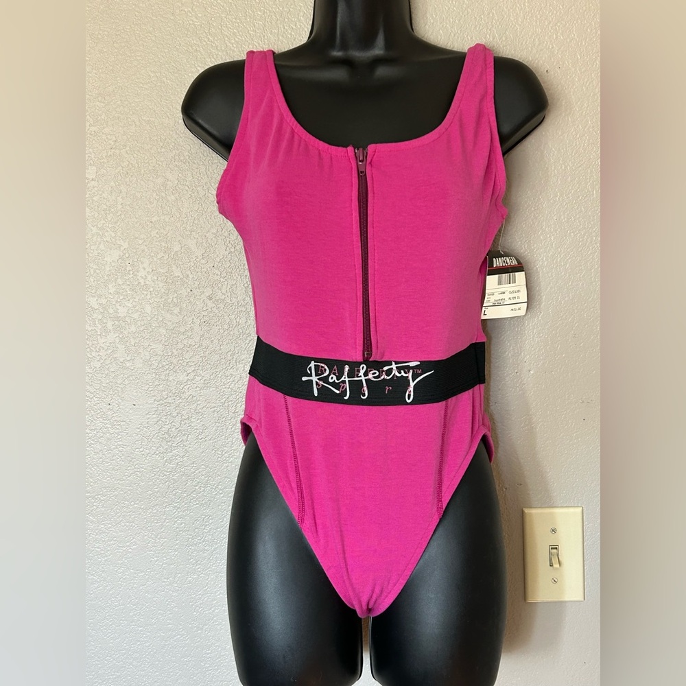 NWT Vintage 80's Rafferty Pink Dance Leotard Bodysuit Workout Costume Halloween